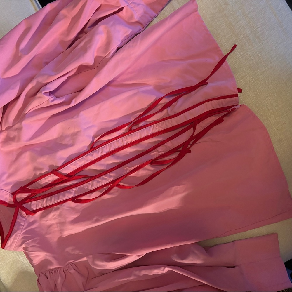 Pink Dress with Red Accents